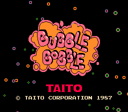 Bubble Bobble title screen for Famicom Disk System